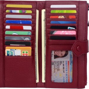 Bifold Slim Wallet Soft Leather RFID Blocking Double Zipper - Image 10