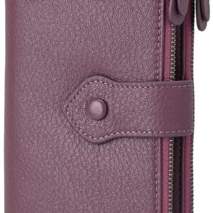 Bifold Slim Wallet Soft Leather RFID Blocking Double Zipper - Image 11