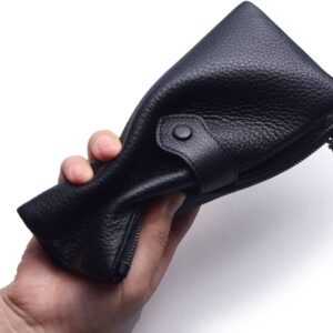 Bifold Slim Wallet Soft Leather RFID Blocking Double Zipper - Image 2
