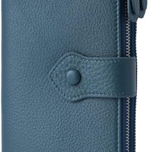 Bifold Slim Wallet Soft Leather RFID Blocking Double Zipper - Image 7