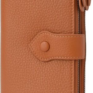 Bifold Slim Wallet Soft Leather RFID Blocking Double Zipper - Image 8