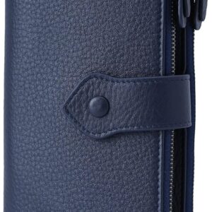 Bifold Slim Wallet Soft Leather RFID Blocking Double Zipper - Image 9