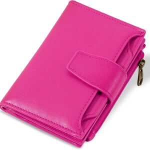 Compact Bifold Wallet RFID Blocking Soft Leather Zipper Coin Pocket - Image 15