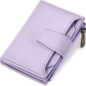 Compact Bifold Wallet RFID Blocking Soft Leather Zipper Coin Pocket - Image 23