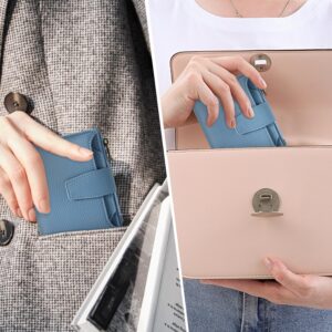 Compact Bifold Wallet RFID Blocking Soft Leather Zipper Coin Pocket - Image 8