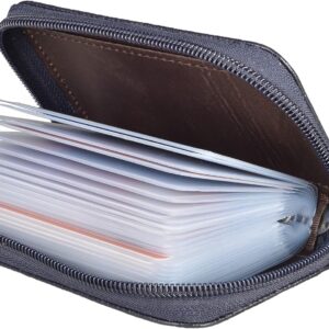 Credit Card Holder Genuine Leather Zipper Wallet 26 Slots - Image 14