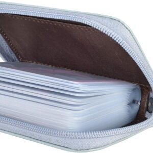 Credit Card Holder Genuine Leather Zipper Wallet 26 Slots - Image 17
