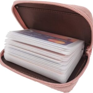 Credit Card Holder Genuine Leather Zipper Wallet 26 Slots - Image 23