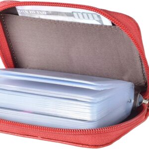 Credit Card Holder Genuine Leather Zipper Wallet 26 Slots - Image 24