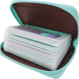 Credit Card Holder Genuine Leather Zipper Wallet 26 Slots - Image 26