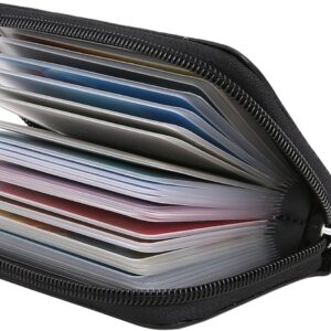 Credit Card Holder Genuine Leather Zipper Wallet 26 Slots