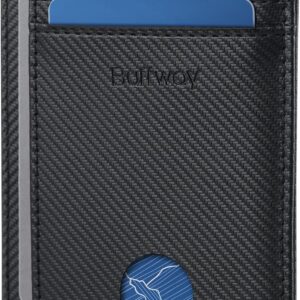 Minimalist Front Pocket Wallet RFID Blocking Leather Black - Image 12