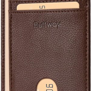Minimalist Front Pocket Wallet RFID Blocking Leather Black - Image 13