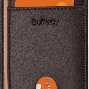 Minimalist Front Pocket Wallet RFID Blocking Leather Black - Image 14