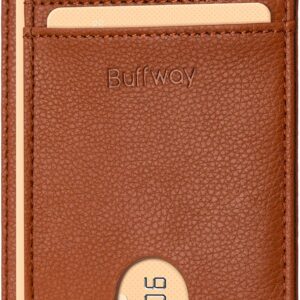 Minimalist Front Pocket Wallet RFID Blocking Leather Black - Image 18