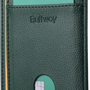 Minimalist Front Pocket Wallet RFID Blocking Leather Black - Image 24