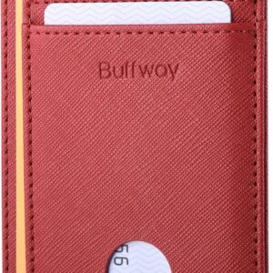 Minimalist Front Pocket Wallet RFID Blocking Leather Black - Image 25