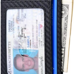 Minimalist Front Pocket Wallet RFID Blocking Leather Black - Image 3