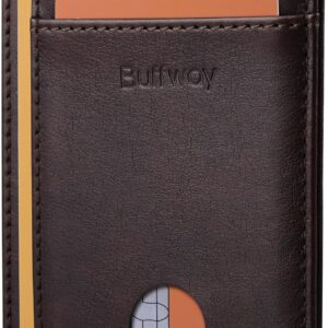 Minimalist Front Pocket Wallet RFID Blocking Leather Black - Image 34