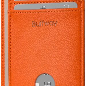 Minimalist Front Pocket Wallet RFID Blocking Leather Black - Image 35
