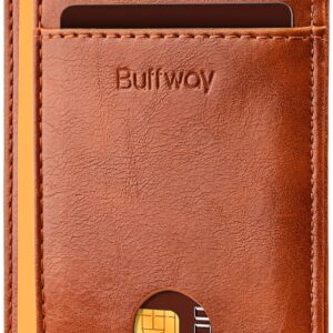 Minimalist Front Pocket Wallet RFID Blocking Leather Black - Image 36
