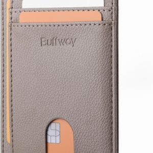 Minimalist Front Pocket Wallet RFID Blocking Leather Black - Image 37