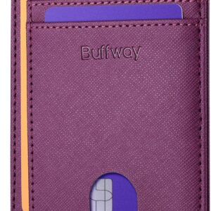 Minimalist Front Pocket Wallet RFID Blocking Leather Black - Image 38