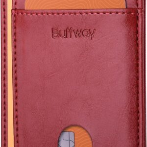 Minimalist Front Pocket Wallet RFID Blocking Leather Black - Image 39