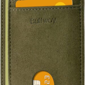 Minimalist Front Pocket Wallet RFID Blocking Leather Black - Image 42