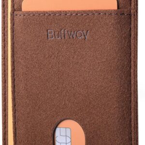 Minimalist Front Pocket Wallet RFID Blocking Leather Black - Image 43