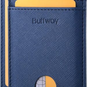 Minimalist Front Pocket Wallet RFID Blocking Leather Black - Image 47