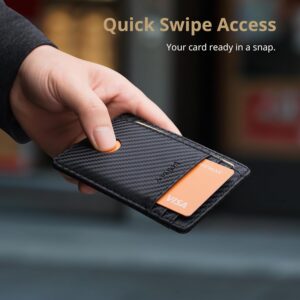 Minimalist Front Pocket Wallet RFID Blocking Leather Black - Image 5