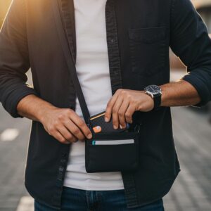 Minimalist Front Pocket Wallet RFID Blocking Leather Black - Image 7