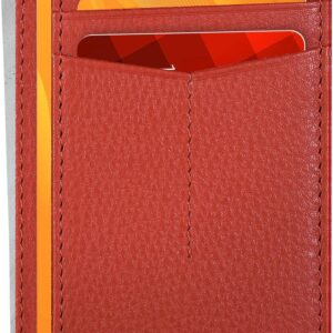 Minimalist Wallet Leather RFID Front Pocket Cognac - Image 19