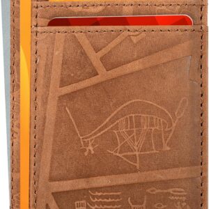 Minimalist Wallet Leather RFID Front Pocket Cognac - Image 23