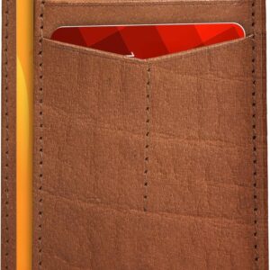 Minimalist Wallet Leather RFID Front Pocket Cognac - Image 27