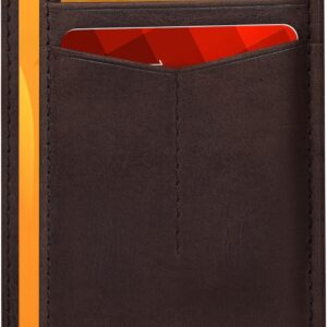Minimalist Wallet Leather RFID Front Pocket Cognac - Image 7