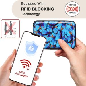 RFID Blocking Credit Card Holder Aluminum Blue - Image 2