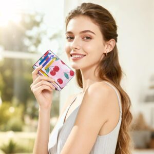 Slim Minimalist Credit Card Holder RFID Blocking Cherry - Image 2