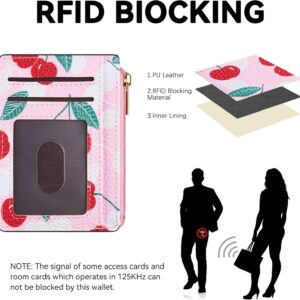 Slim Minimalist Credit Card Holder RFID Blocking Cherry - Image 3