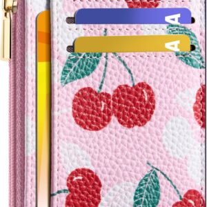 Slim Minimalist Credit Card Holder RFID Blocking Cherry