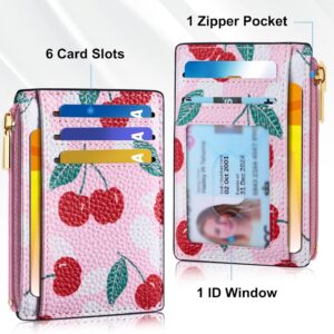 Slim Minimalist Credit Card Holder RFID Blocking Cherry - Image 4