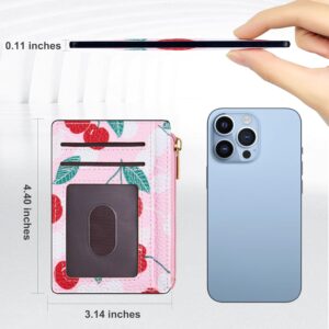 Slim Minimalist Credit Card Holder RFID Blocking Cherry - Image 5
