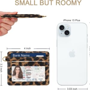 Slim Minimalist Pocket Credit Card Holder Wallet Lightweight Leopard - Image 2