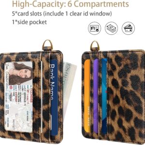 Slim Minimalist Pocket Credit Card Holder Wallet Lightweight Leopard - Image 3