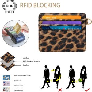 Slim Minimalist Pocket Credit Card Holder Wallet Lightweight Leopard - Image 4