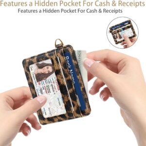 Slim Minimalist Pocket Credit Card Holder Wallet Lightweight Leopard - Image 5