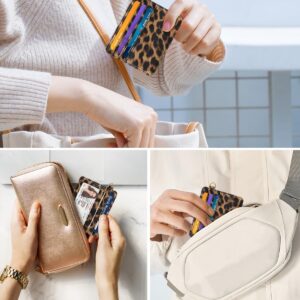 Slim Minimalist Pocket Credit Card Holder Wallet Lightweight Leopard - Image 6