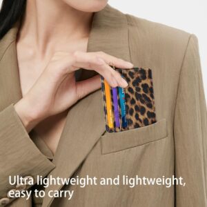 Slim Minimalist Pocket Credit Card Holder Wallet Lightweight Leopard - Image 7