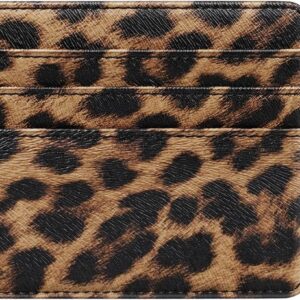 Slim Minimalist Pocket Credit Card Holder Wallet Lightweight Leopard - Image 8